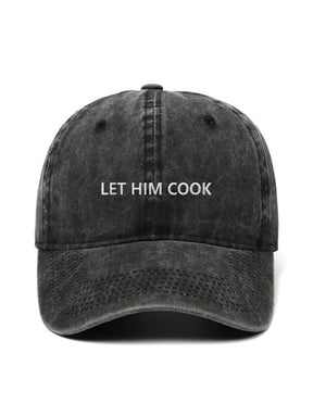 LET HIM COOK – washed cap, Washed Black