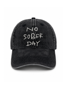 No Sober Day – washed cap, Washed Black – photo 3 of 3