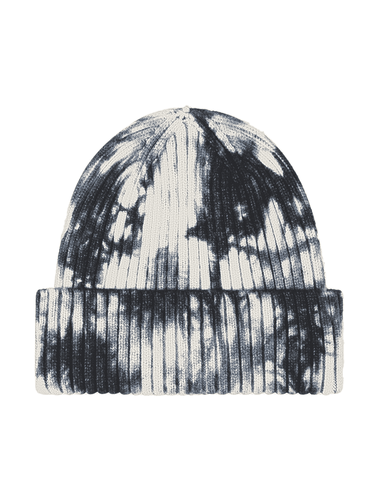 Tie Dye without embroidery – Winter Beanie, Grey-black
