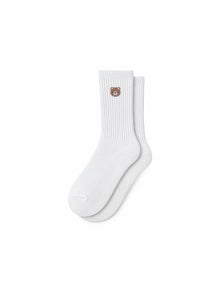 Capkov Embroidery Socks Bear, White