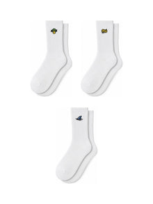 Capkov Embroidery Socks Fun Set, White