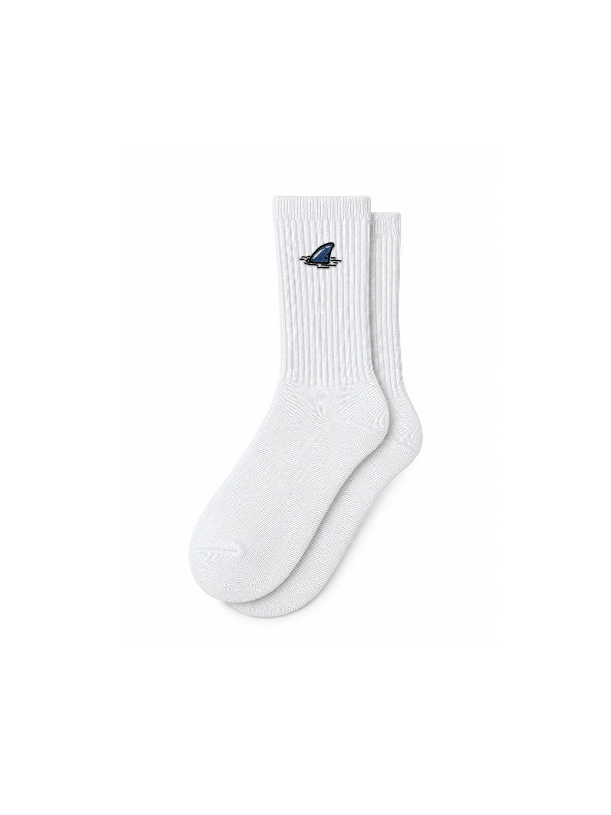Capkov Embroidery Socks Shark – White