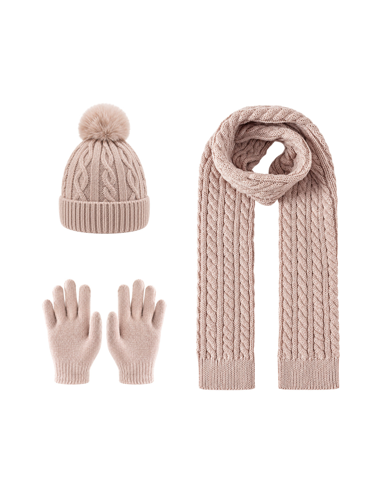 Kids Winter Set – Beanie, Gloves & Scarf – Khaki – full set | Capkov