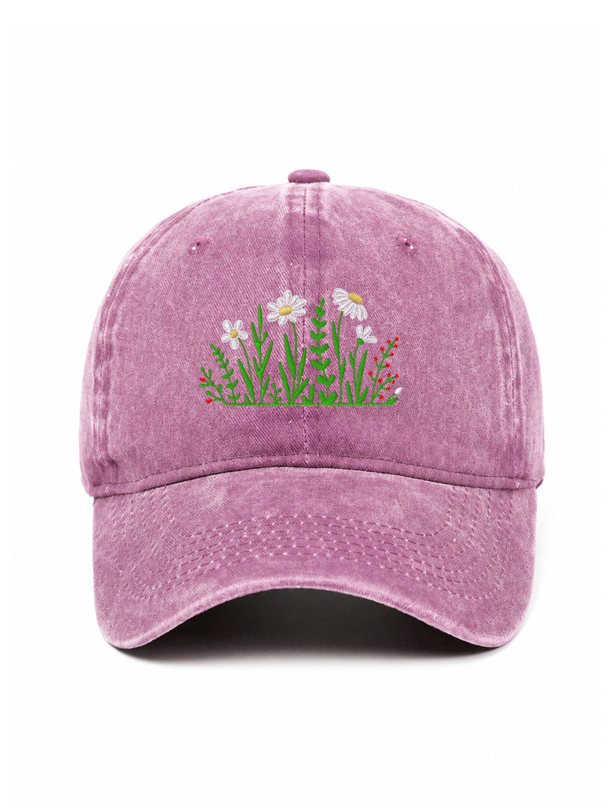 FLOWERS - Capkov.com washed cap – bílá