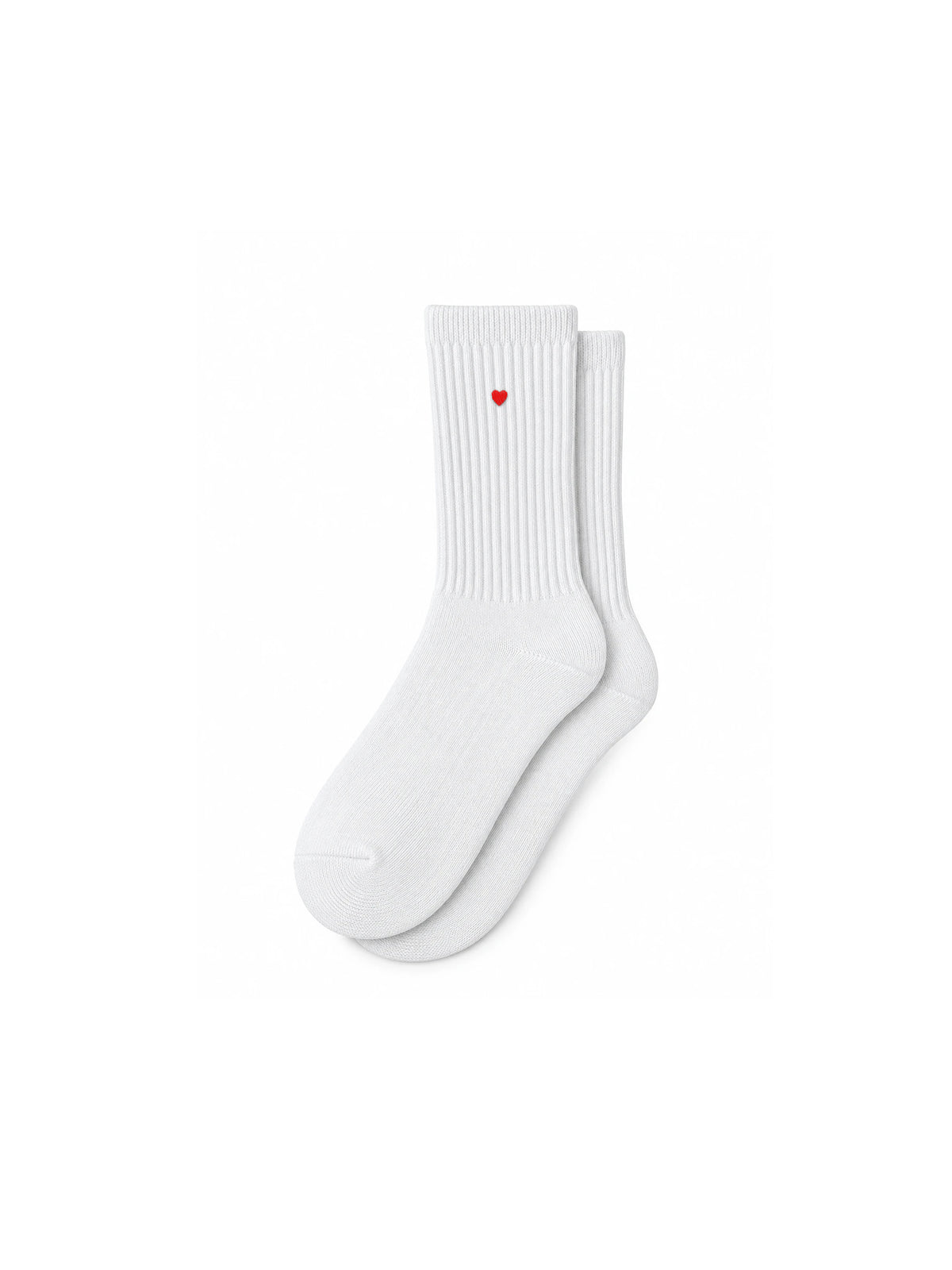 Capkov Embroidery Socks Heart, White