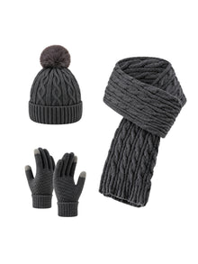Winter Set – Beanie, Gloves & Scarf – Dark grey – full set | Capkov