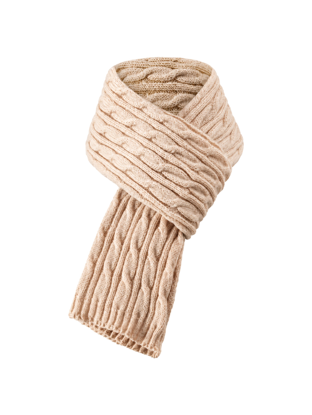 Cable-Knit Scarf – Beige | Capkov