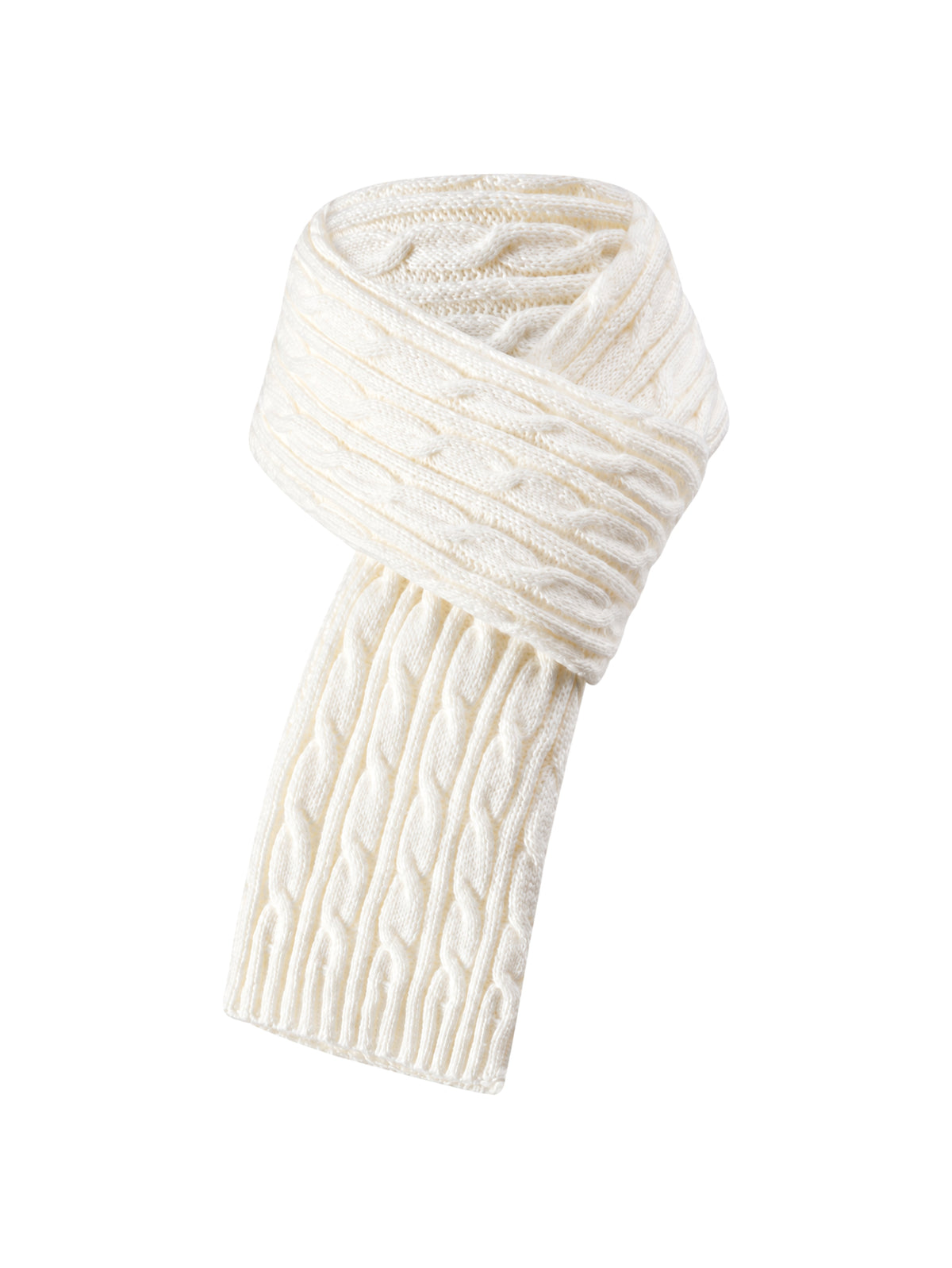 Cable-Knit Scarf – White | Capkov