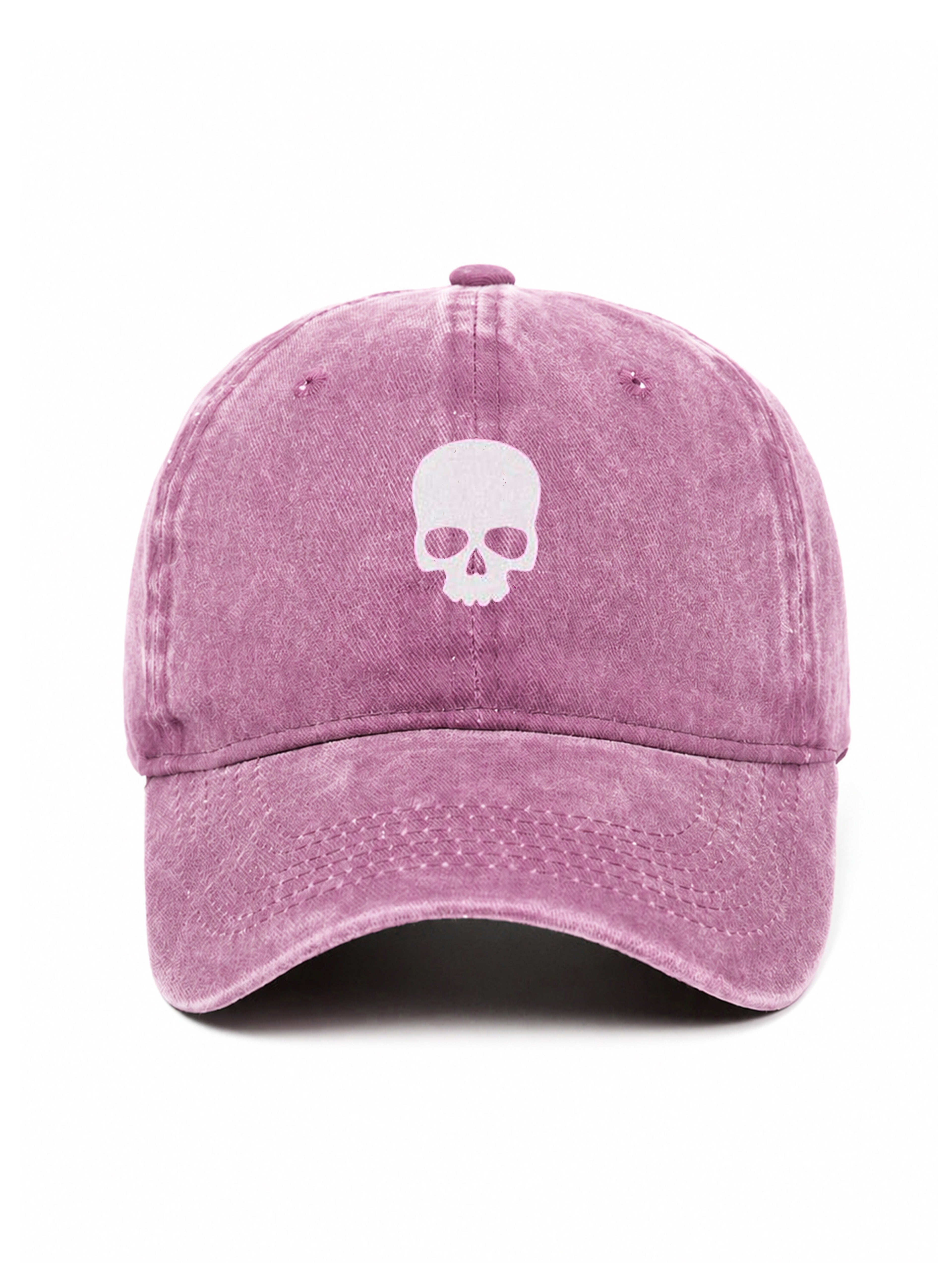 SKULL - Capkov.com washed cap – bílá