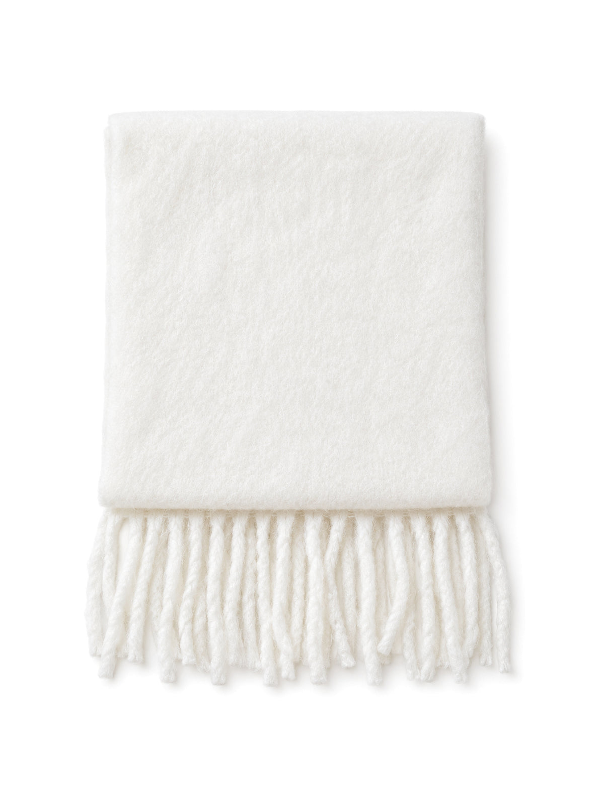 Fringed Brushed Scarf – White | Capkov