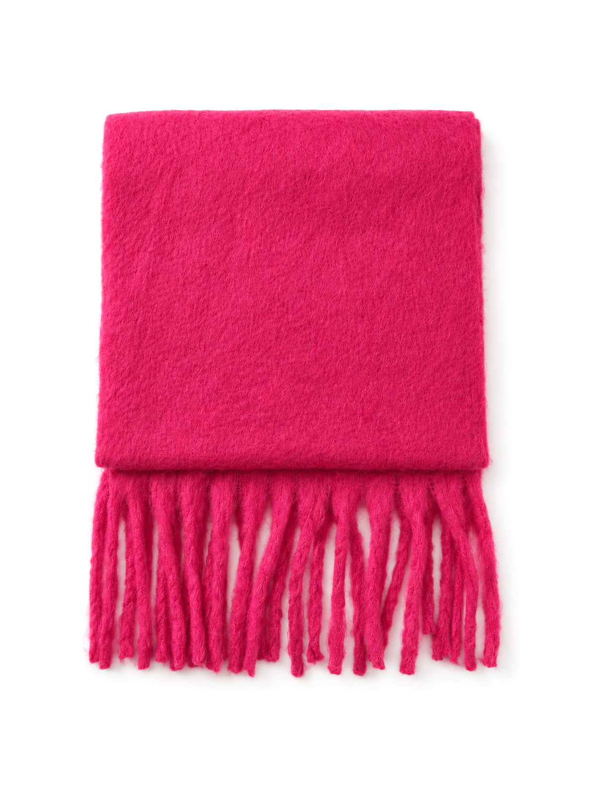 Fringed Brushed Scarf – Fuchsia | Capkov