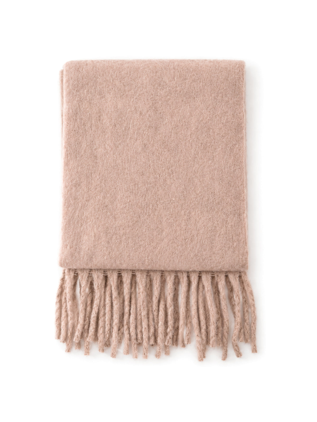 Fringed Brushed Scarf – Nude | Capkov