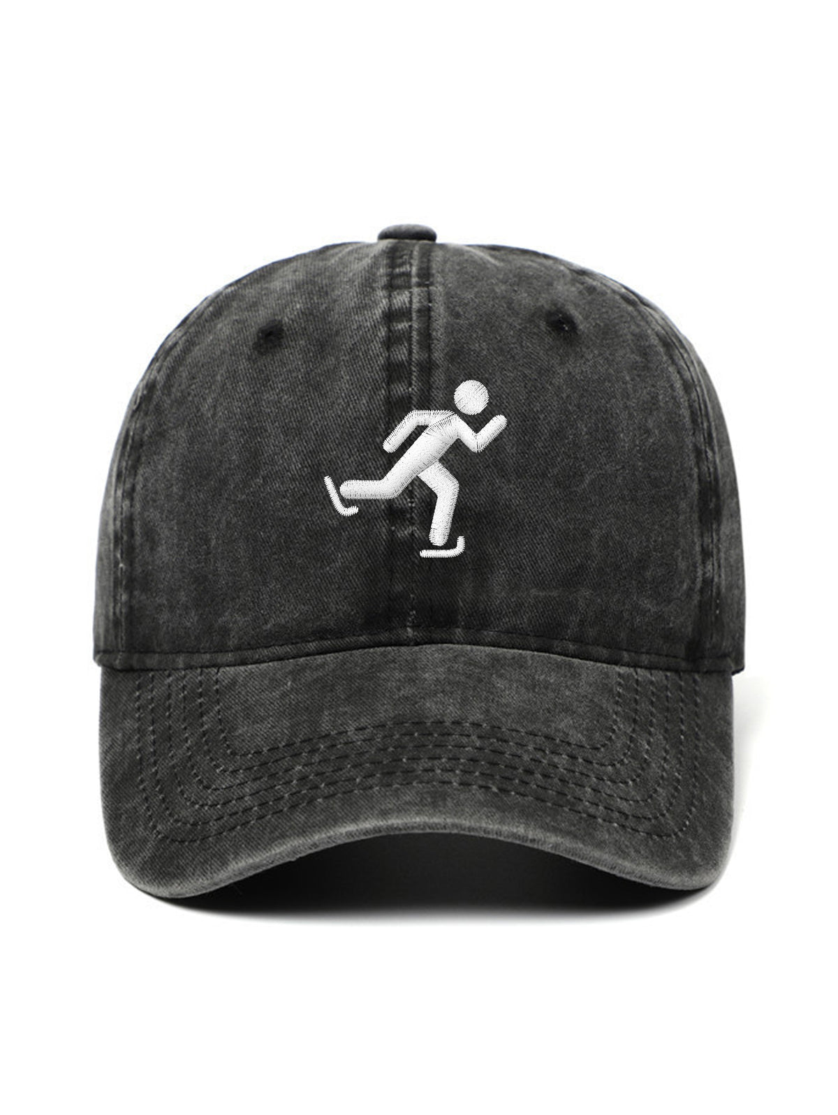 ICE SKATER – washed cap, Washed Black