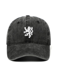 CZECH LION – washed cap, Washed Black