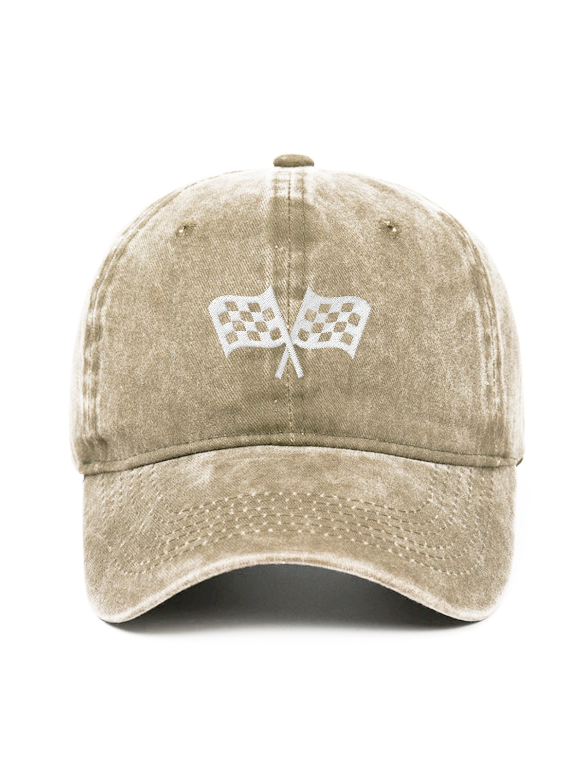 CHECKERED FLAG – washed cap, Washed Beige – photo 6 of 9