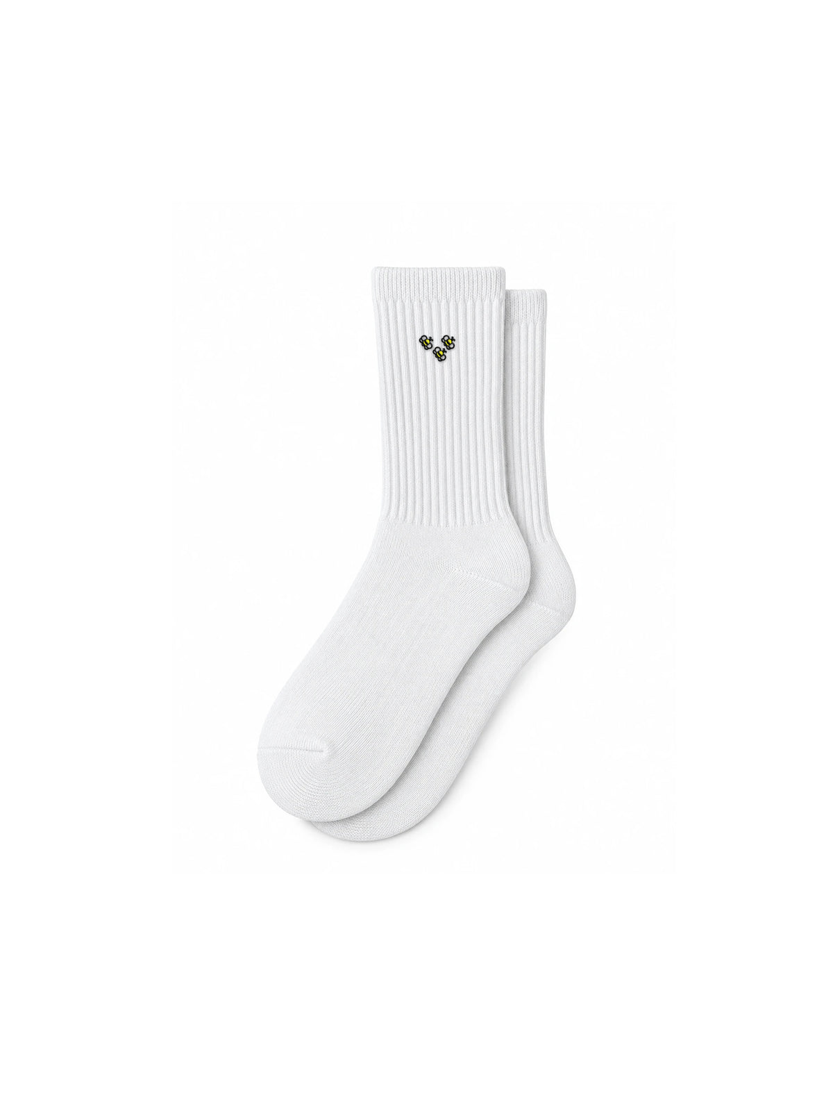 Capkov Embroidery Socks Bees, White