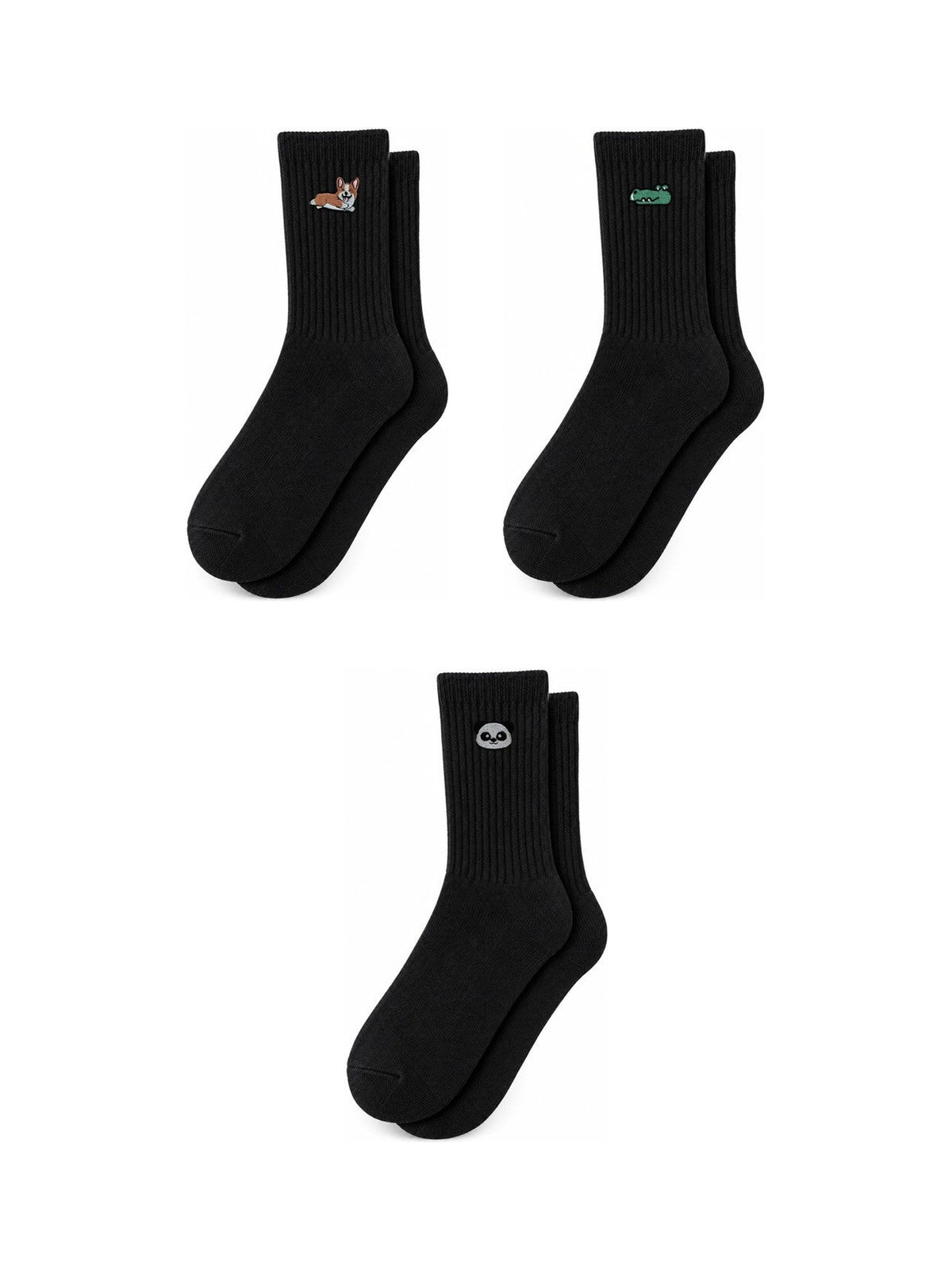 Capkov Embroidery Socks Animal Set, Black – photo 2 of 2