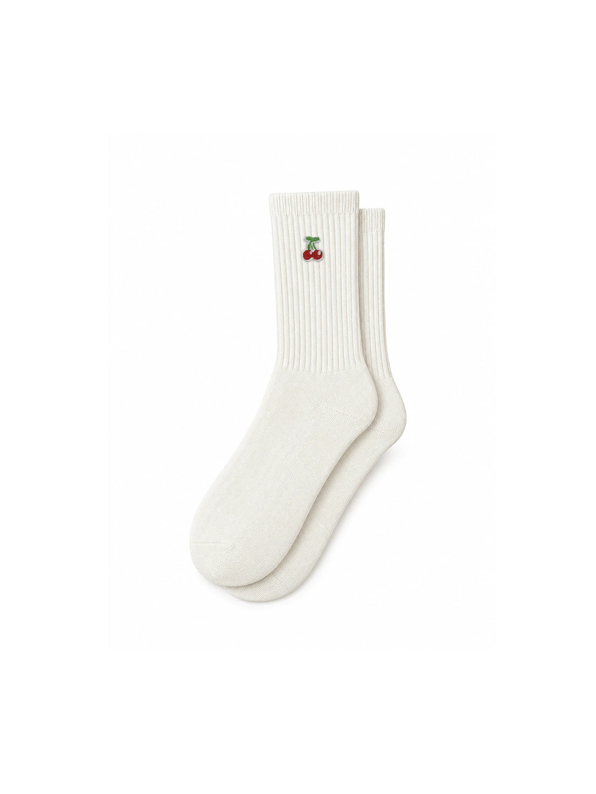 Capkov Embroidery Socks Cherries – Cream