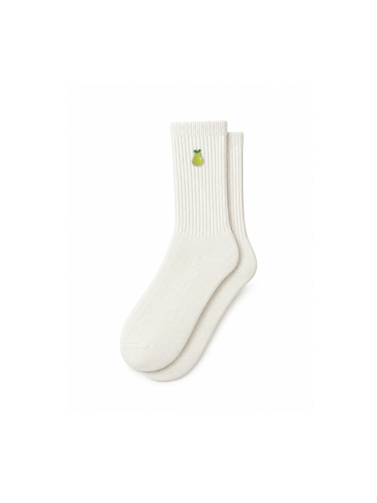 Capkov Embroidery Socks Pear – Cream