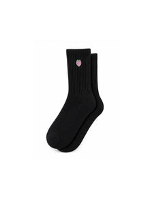 Capkov Embroidery Socks Strawberry – Black