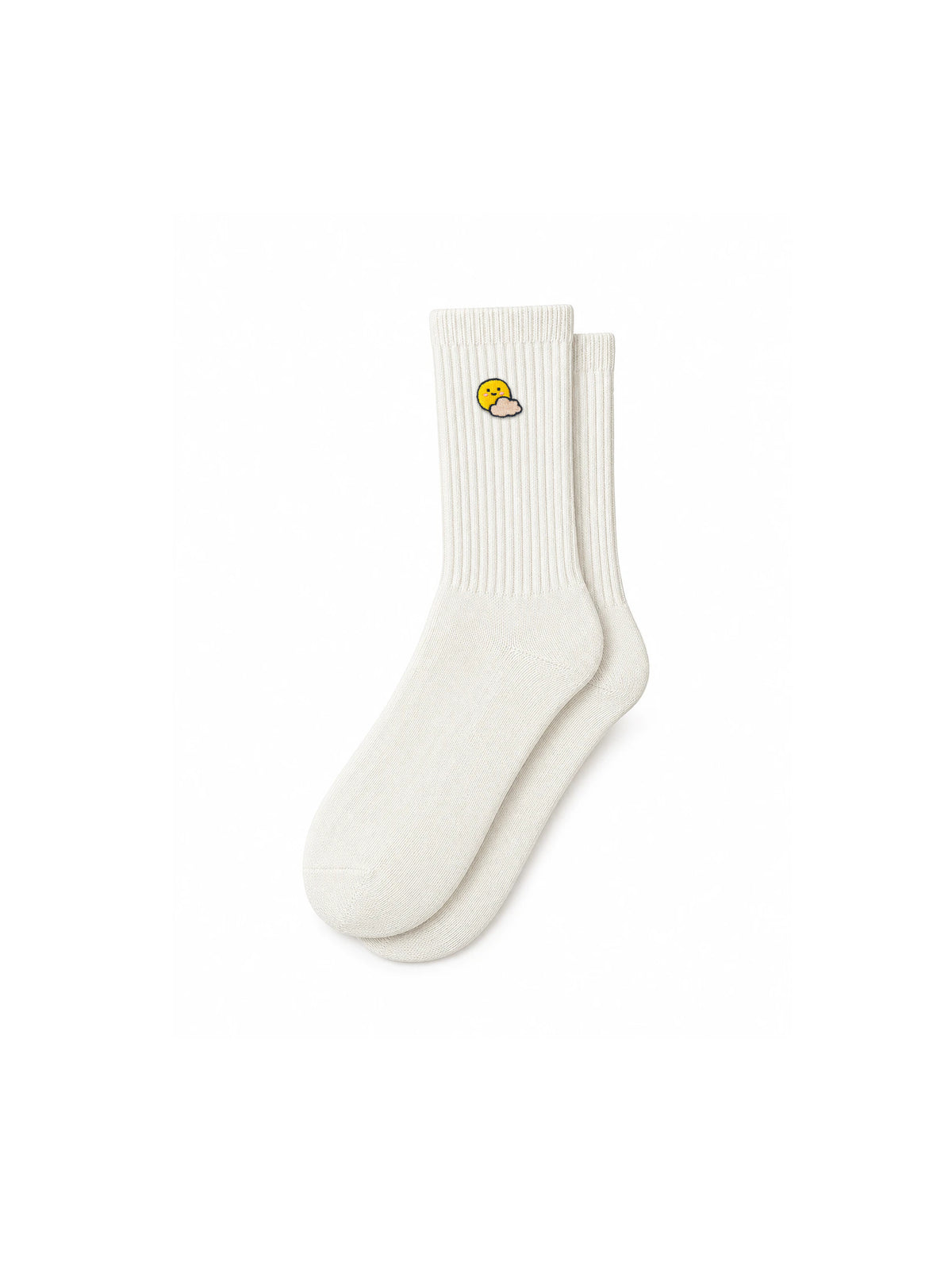 Capkov Embroidery Socks Sunny Cloud – Cream
