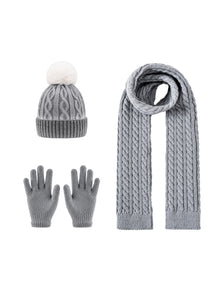 Kids Winter Set – Beanie, Gloves & Scarf – Grey – full set | Capkov