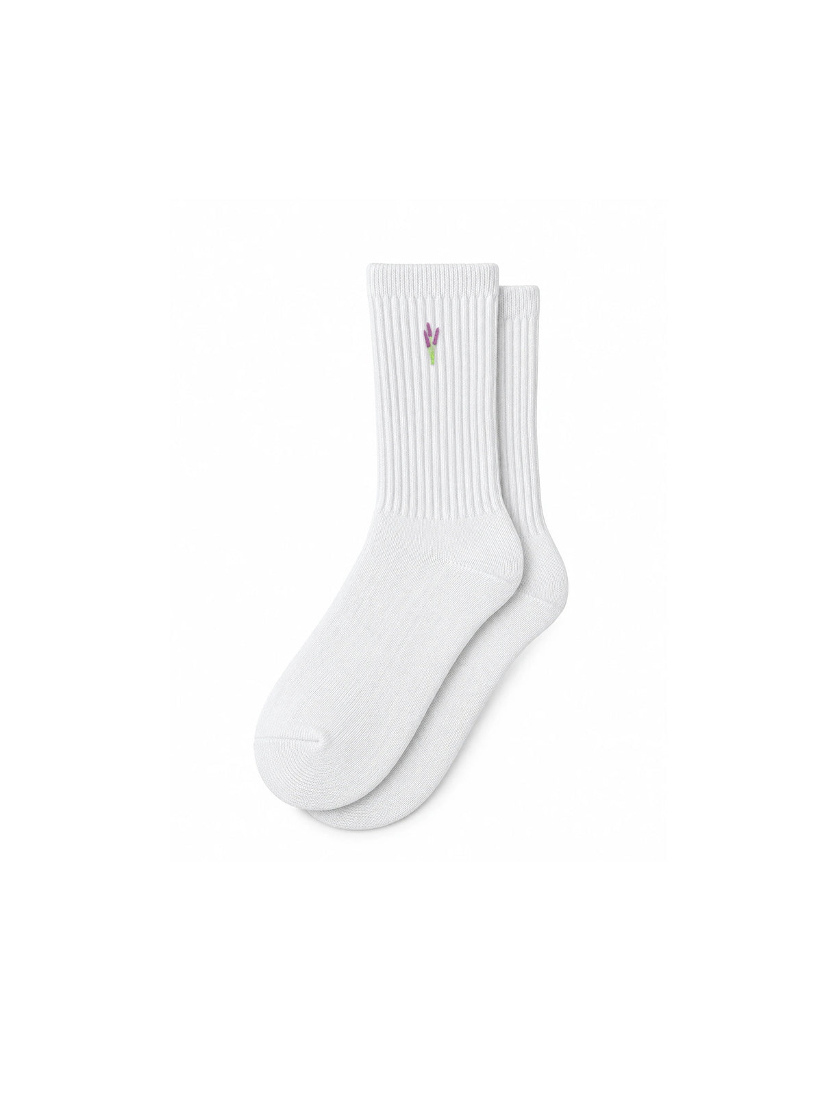 Capkov Embroidery Socks Lavender, White