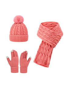 Winter Set – Beanie, Gloves & Scarf – Pink – full set | Capkov