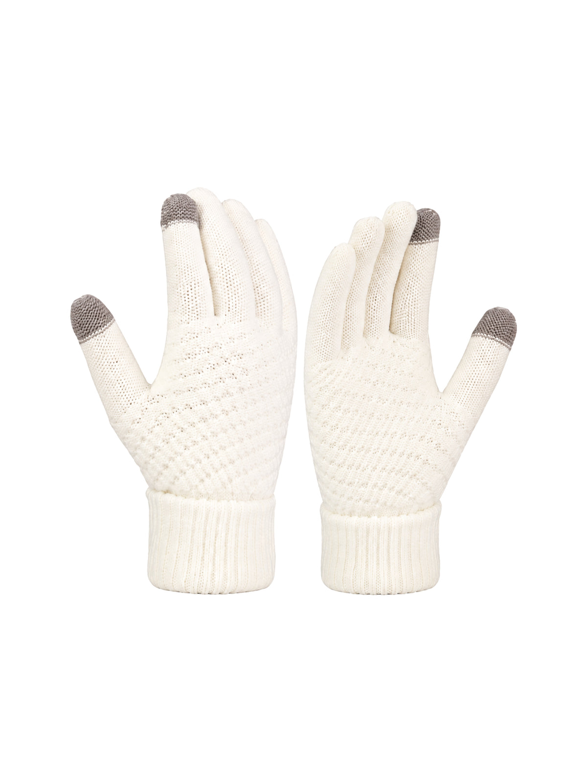 Touchscreen Knit Gloves – White | Capkov