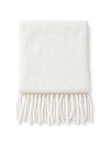 Fringed Brushed Scarf – White | Capkov