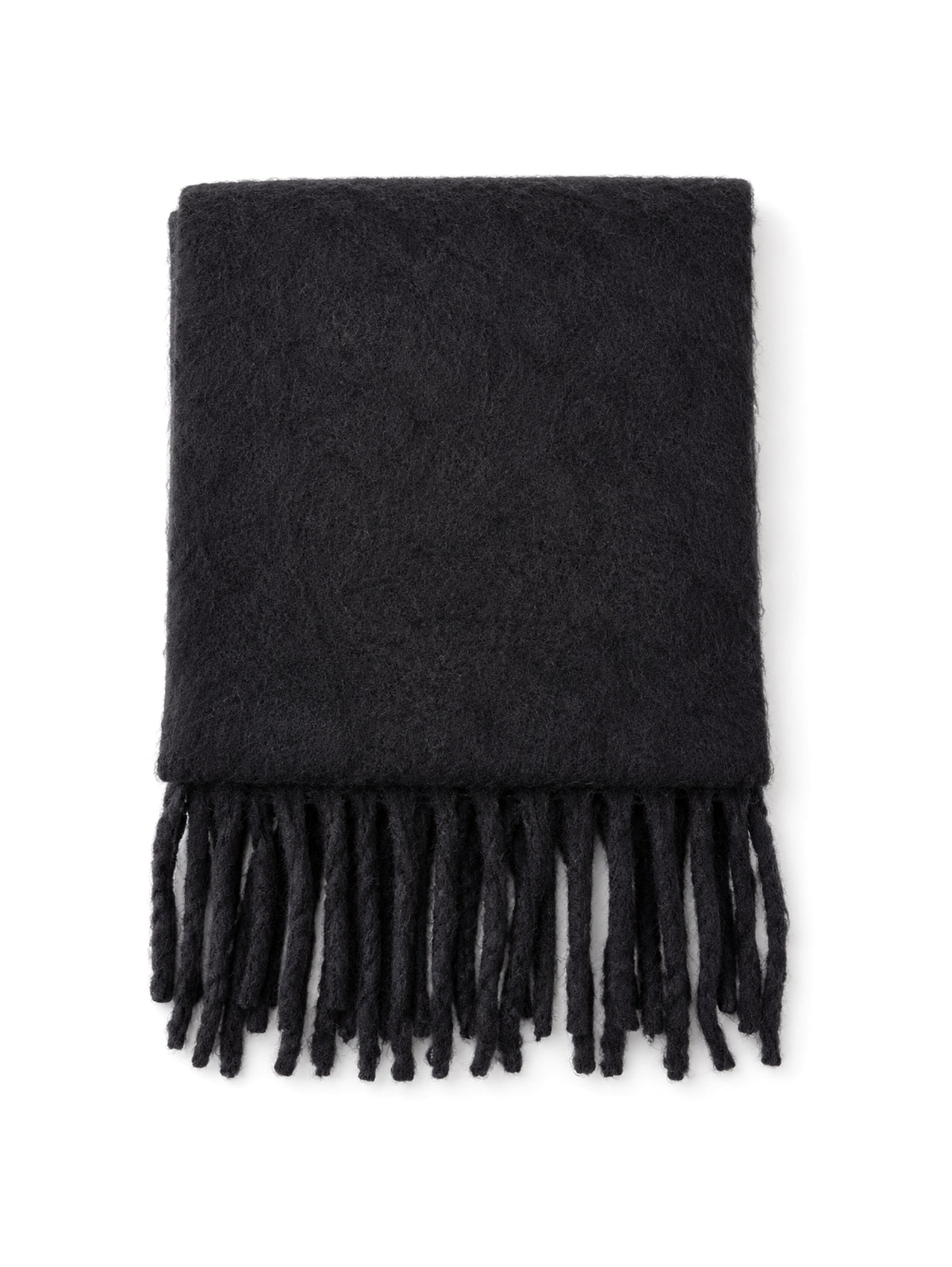 Fringed Brushed Scarf – Black | Capkov