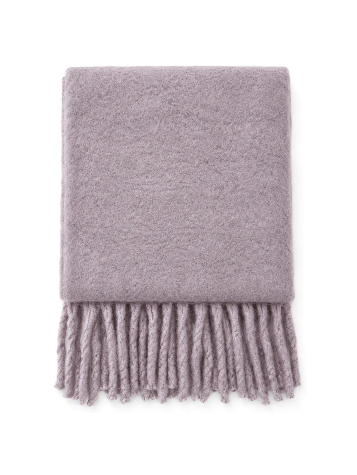 Fringed Brushed Scarf – Grey-lilac | Capkov