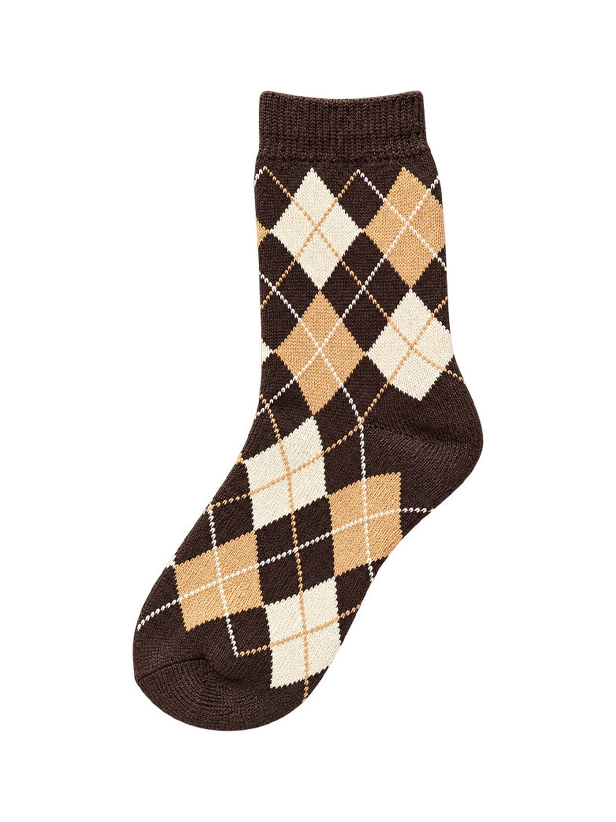 Capkov Winter Socks Argyle – Brown