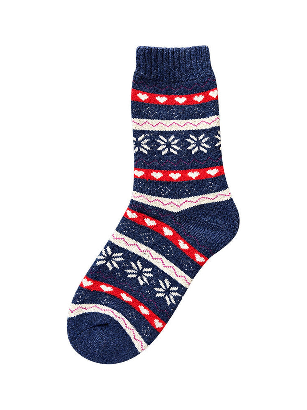 Capkov Winter Socks Hearts & Snowflakes – Blue